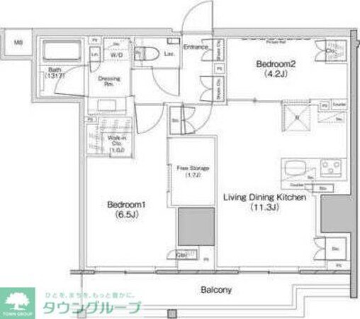 ザ・パークハビオ板橋区役所前の物件間取画像